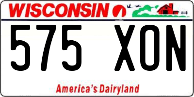 WI license plate 575XON