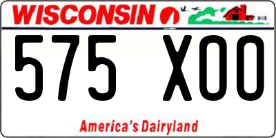 WI license plate 575XOO