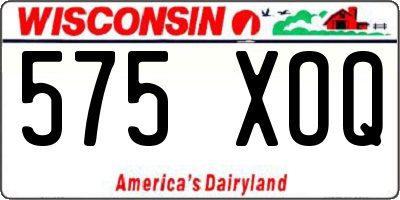 WI license plate 575XOQ
