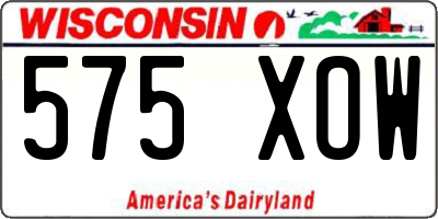 WI license plate 575XOW