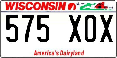 WI license plate 575XOX