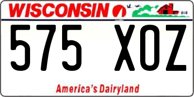 WI license plate 575XOZ
