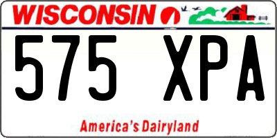 WI license plate 575XPA