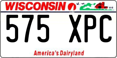 WI license plate 575XPC