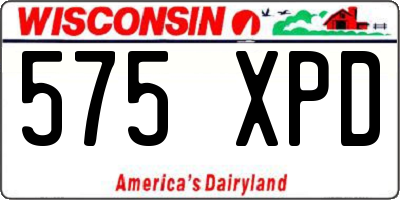 WI license plate 575XPD