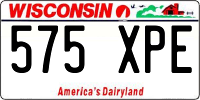 WI license plate 575XPE