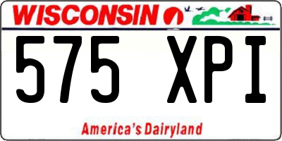 WI license plate 575XPI