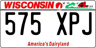 WI license plate 575XPJ