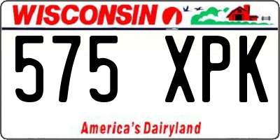 WI license plate 575XPK