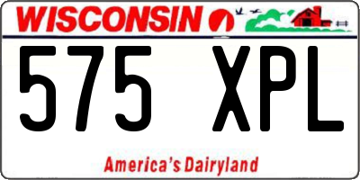 WI license plate 575XPL