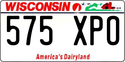 WI license plate 575XPO