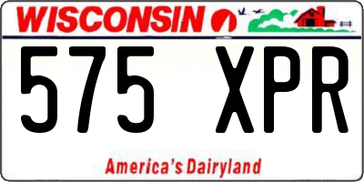 WI license plate 575XPR