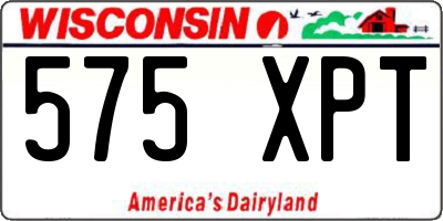 WI license plate 575XPT
