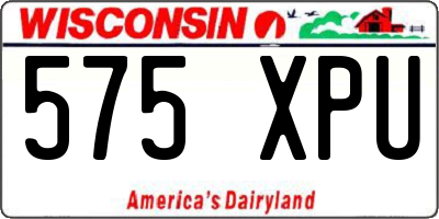 WI license plate 575XPU