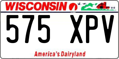 WI license plate 575XPV