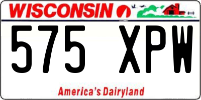 WI license plate 575XPW