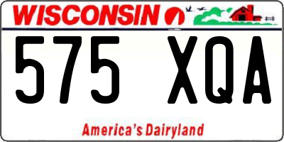 WI license plate 575XQA