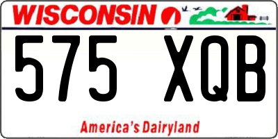 WI license plate 575XQB