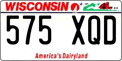 WI license plate 575XQD