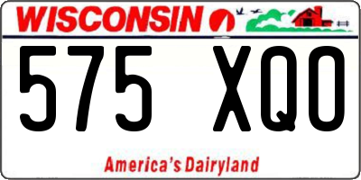 WI license plate 575XQO