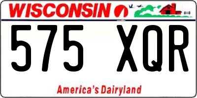 WI license plate 575XQR