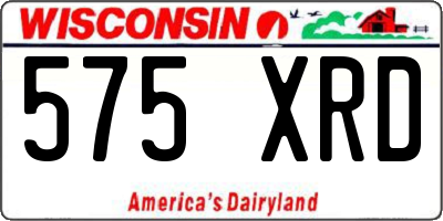WI license plate 575XRD