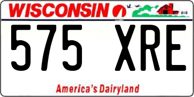 WI license plate 575XRE