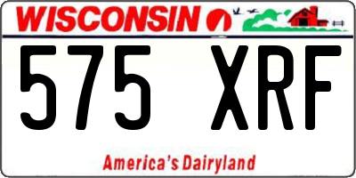 WI license plate 575XRF