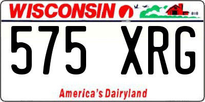 WI license plate 575XRG