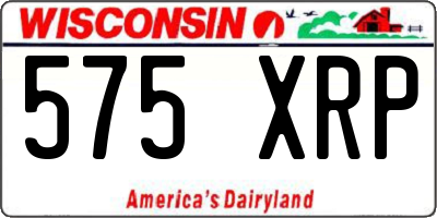 WI license plate 575XRP