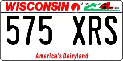 WI license plate 575XRS