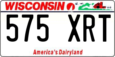 WI license plate 575XRT