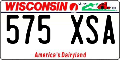 WI license plate 575XSA