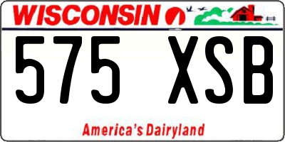 WI license plate 575XSB