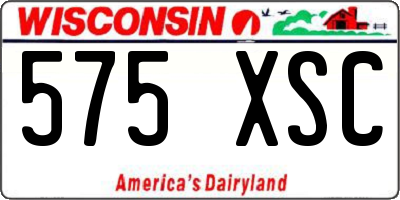 WI license plate 575XSC