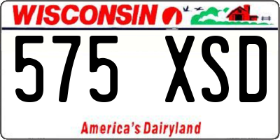 WI license plate 575XSD
