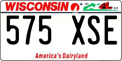 WI license plate 575XSE