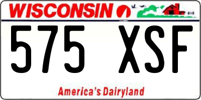 WI license plate 575XSF