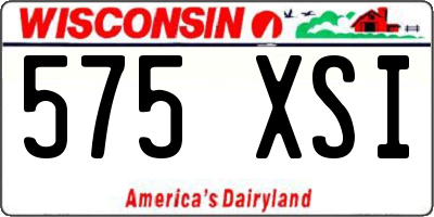 WI license plate 575XSI