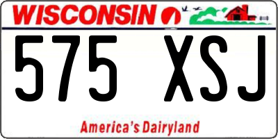 WI license plate 575XSJ