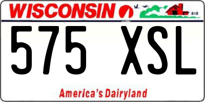 WI license plate 575XSL