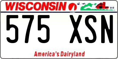 WI license plate 575XSN