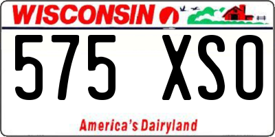 WI license plate 575XSO