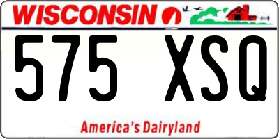 WI license plate 575XSQ