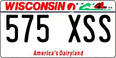 WI license plate 575XSS