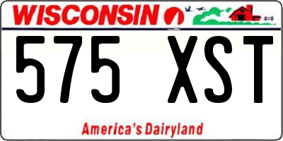 WI license plate 575XST