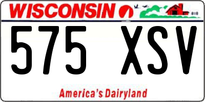 WI license plate 575XSV