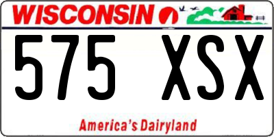WI license plate 575XSX