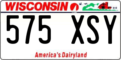 WI license plate 575XSY