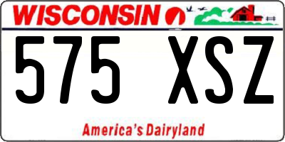 WI license plate 575XSZ